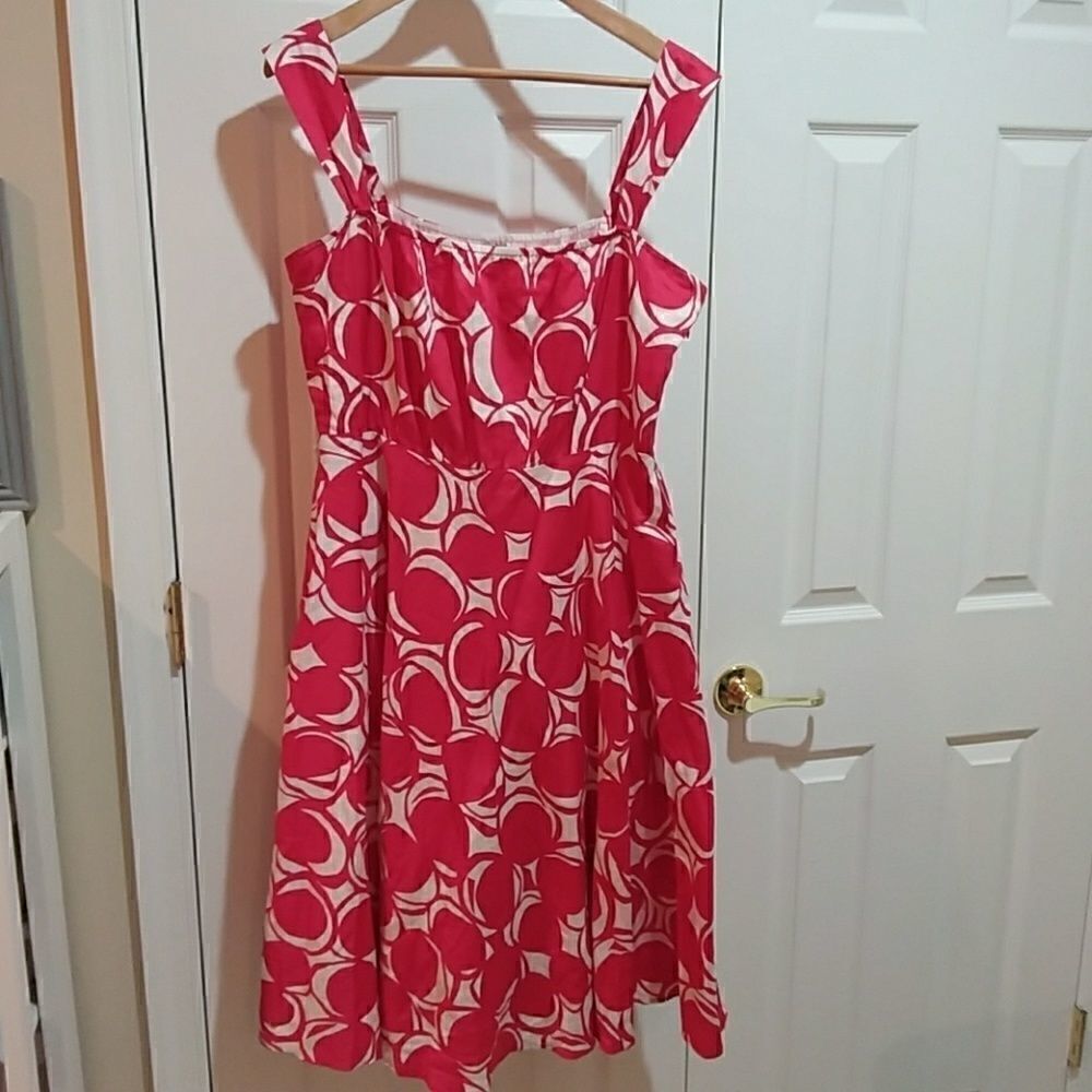 Yera Red and White Dress European Sz 46